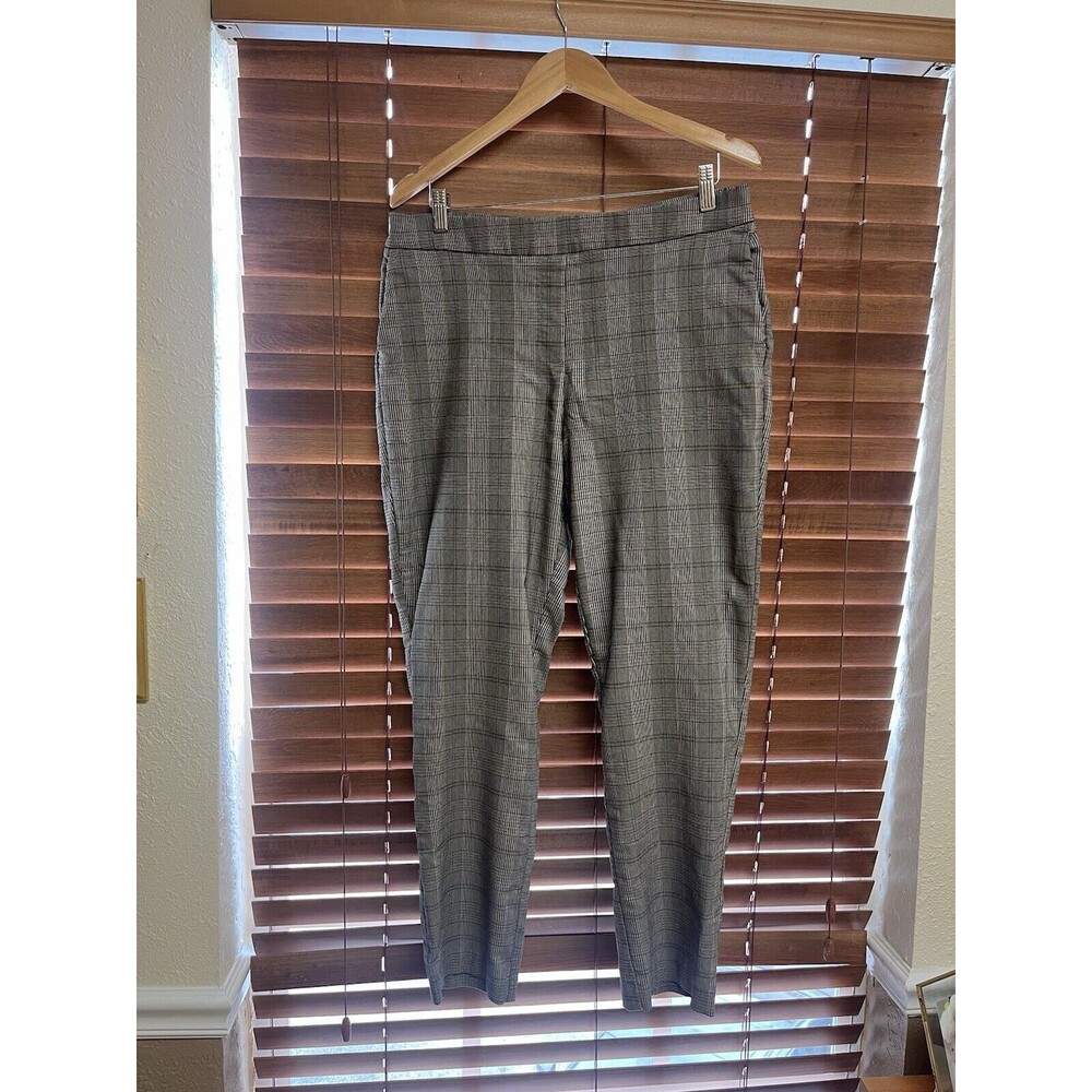 Plaid‎  Pull On Pants Stretch Business Casual Office Corporate